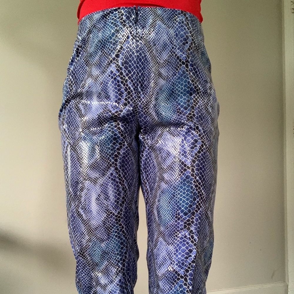 Faux alligator print pants